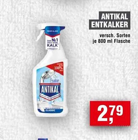 ANTIKAL ENTKALKER - versch. Sorten je 800 ml Flasche