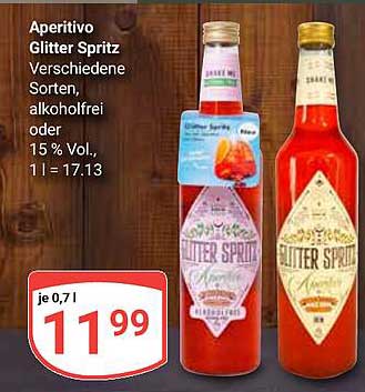 Aperitivo Glitter Spritz - Verschiedene Sorten, alkoholfrei oder 15 % Vol.