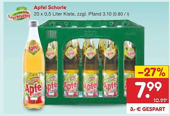 Apfel Schorle 20 x 0,5 Liter Kiste