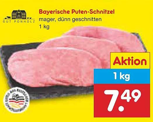 Bayerische Puten-Schnitzel mager, dünn geschnitten 1 kg