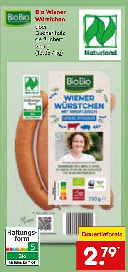 Bio Wiener Würstchen über Buchenholz geräuchert 200 g