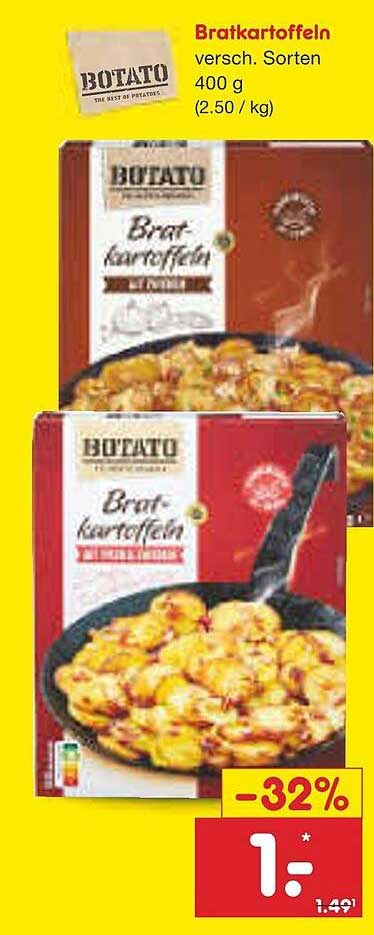 Bratkartoffeln verschieden. Sorten 400 g (2,50 / kg)