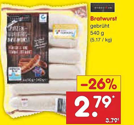 Bratwurst gebrüht 540 g