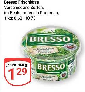 Bresso Frischkäse - Verschiedene Sorten, im Becher oder als Portionen
