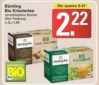 Bünting Bio Kräutertee verschiedene Sorten 20er Packung