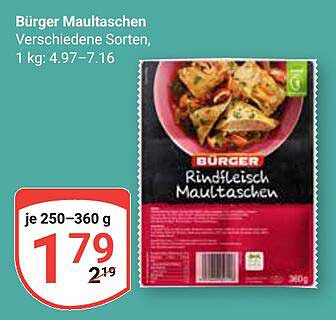 Bürger Maultaschen Rindfleisch, 360 g