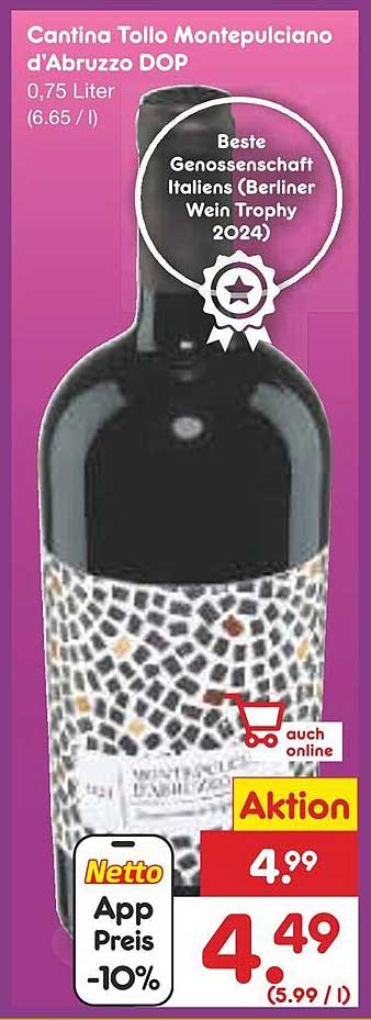 Cantina Tollo Montepulciano d'Abruzzo DOP 0,75 Liter