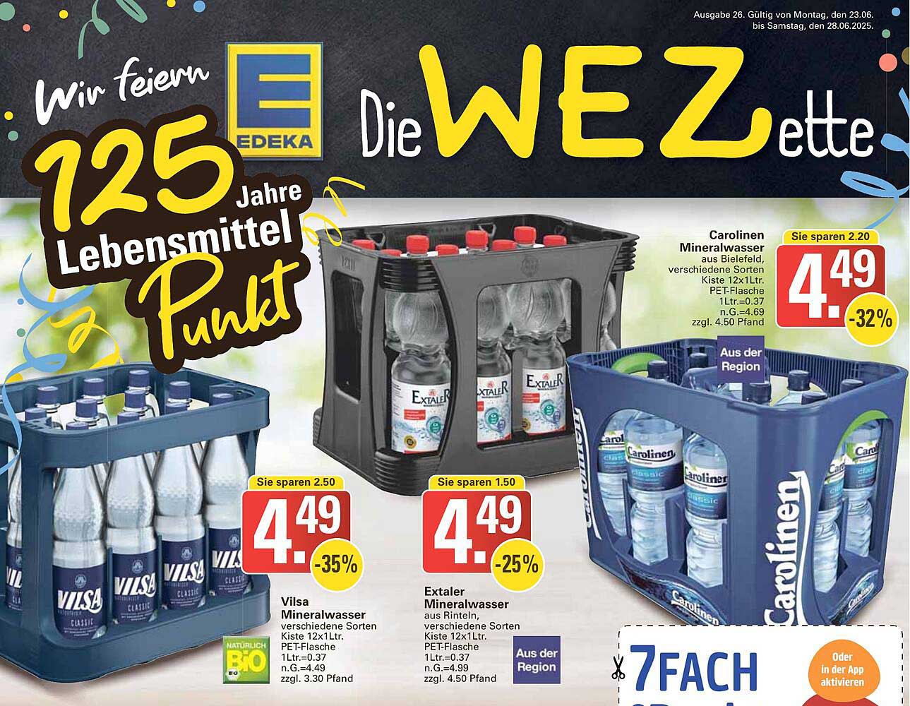 Carolinener Mineralwasser Kiste 12 x 1,5 L und Vilsa Mineralwasser Kiste 12 x 1,5 L