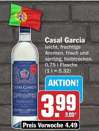 Casal Garcia - leicht, fruchtige Aromen, frisch und spritzig