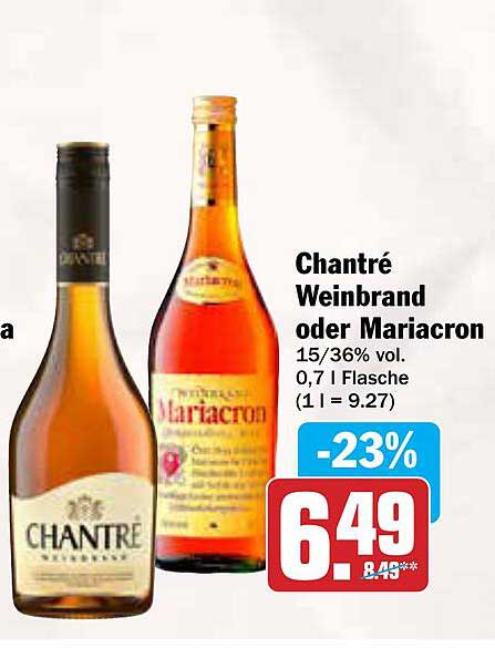 Chantré Weinbrand oder Mariacron