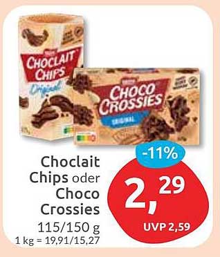 Choclait Chips oder Choco Crossies