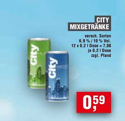 CITY MIXGETRÄNKE - verschieden Sorten