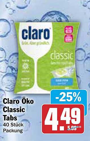 Claro Öko Classic Tabs 40 Stück Packung