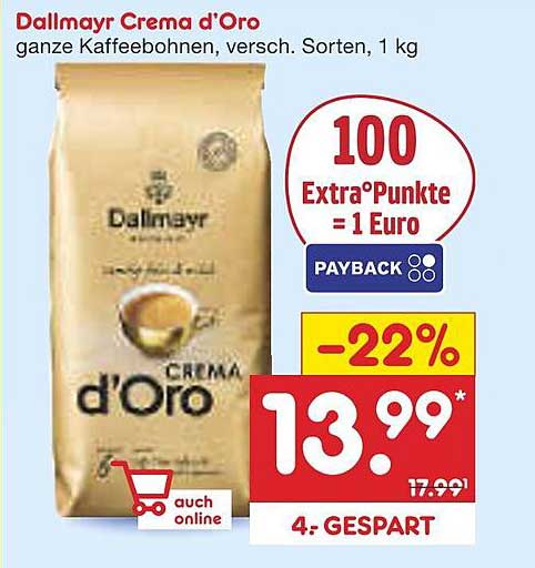 Dallmayr Crema d'Oro ganze Kaffeebohnen, 1 kg