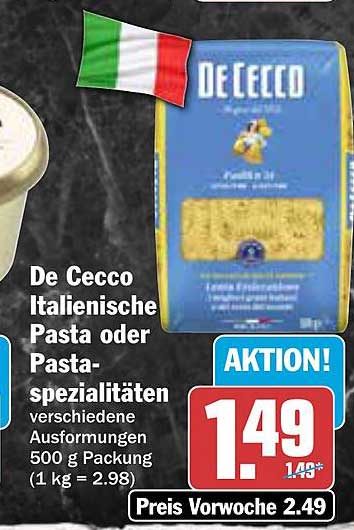 De Cecco Italienische Pasta oder Pastaspezialitäten 500 g