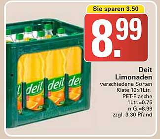 Deit Limonaden verschiedene Sorten Kiste 12x1Ltr.