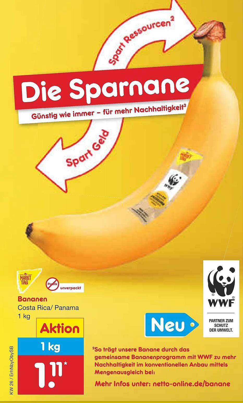 Die Sparnane – Bananen Costa Rica/Panama 1 kg