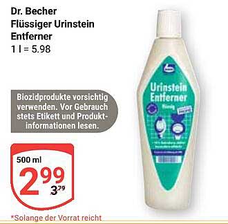 Dr. Becher Flüssiger Urinstein Entferner 500 ml