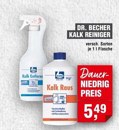 DR. BECHER KALK REINIGER - Verschiedene Sorten je 1 l Flasche
