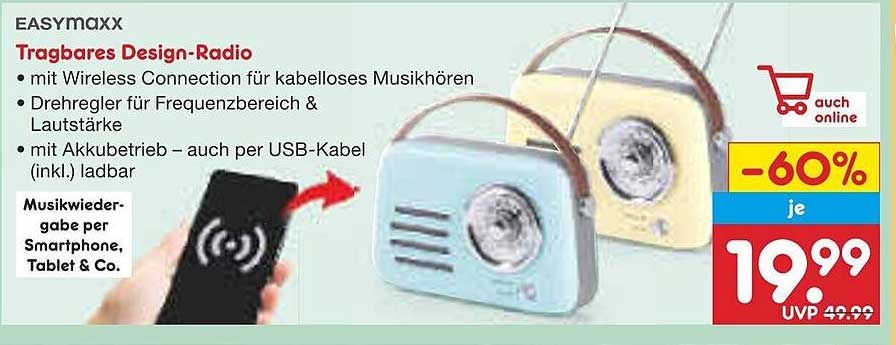 EASYMAXX Tragbares Design-Radio