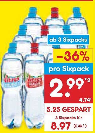 Einweg-Wasser Sixpack