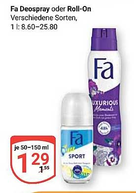Fa Deospray oder Roll-On – Verschiedene Sorten