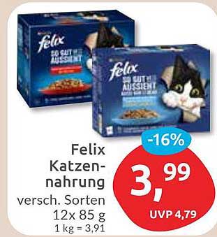 Felix Katzennahrung 12x85g – Verschiedene Sorten
