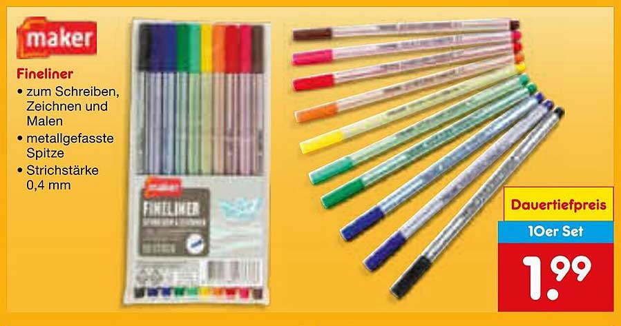 Fineliner 10er Set - perfekter Begleiter für Kreativität