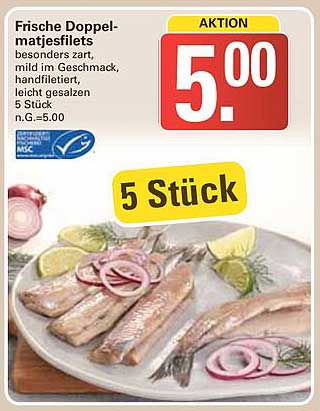 Frische Doppelmatjesfilets - Besonders zart und mild im Geschmack