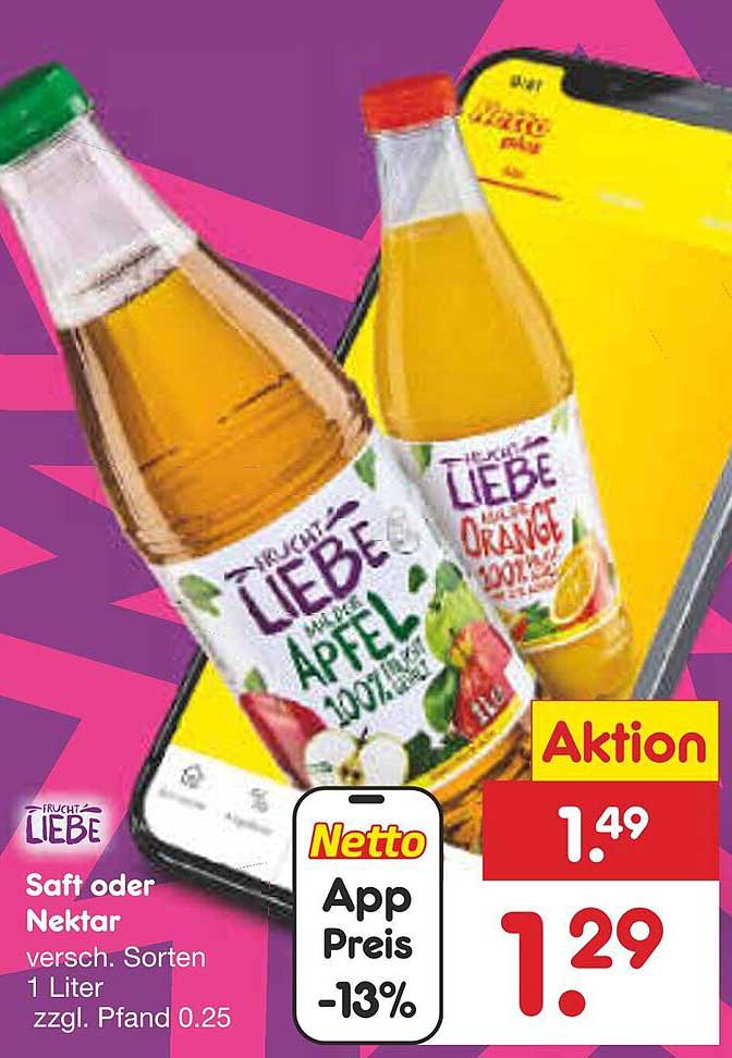 Frucht Liebe Saft oder Nektar - Verschiedene Sorten 1 Liter