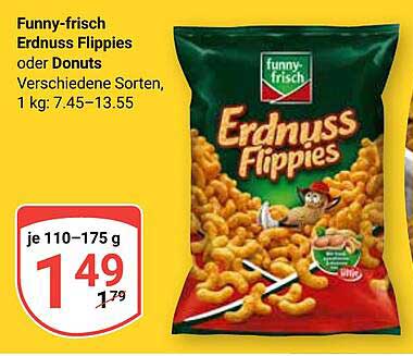 Funny-frisch Erdnuss Flippies oder Donuts, 1 kg