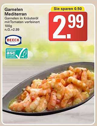 Garnelen Mediterran - Garnelen in Kräuteröl mit Tomaten verfeinert 100g