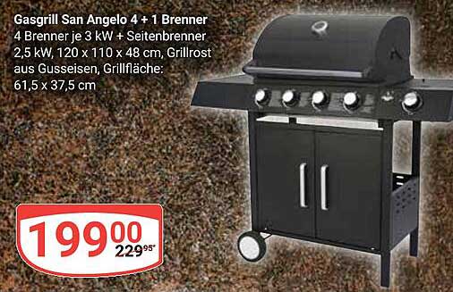 Gasgrill San Angelo 4 + 1 Brenner