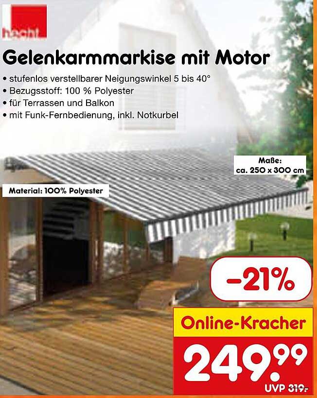 Gelenkarmmarkise mit Motor