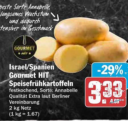 Gourmet HIT Speisefrühkartoffeln 2 kg Netz