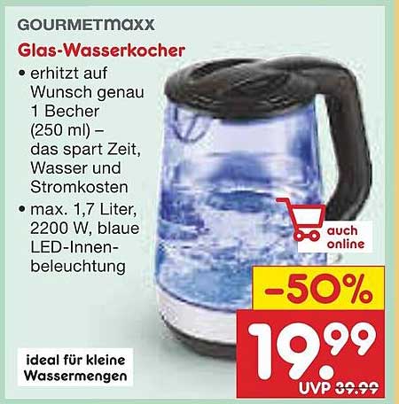 GOURMETmaxx Glas-Wasserkocher