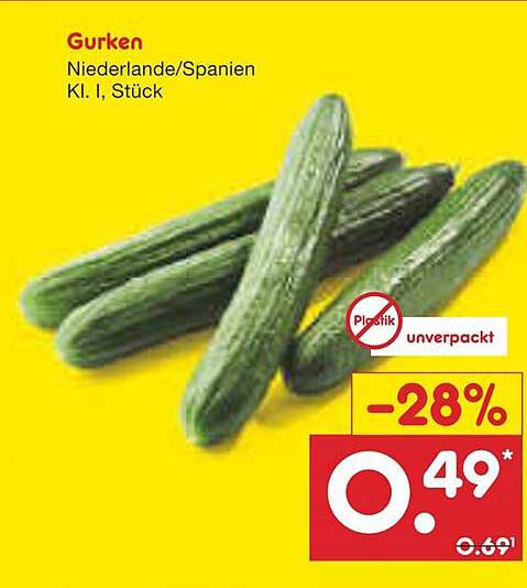Gurken Niederlande/Spanien Kl. I, Stück