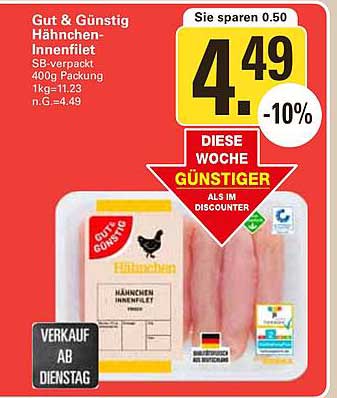 Gut & Günstig Hähnchen-Innenfilet 400g