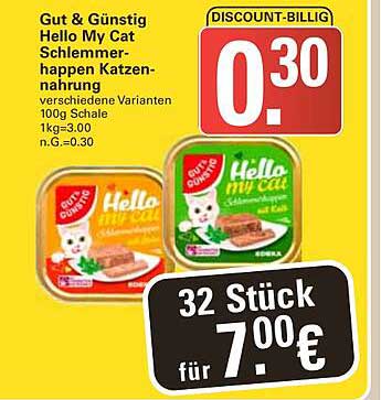 Gut & Günstig Hello My Cat Schlemmerhappen Katzennahrung