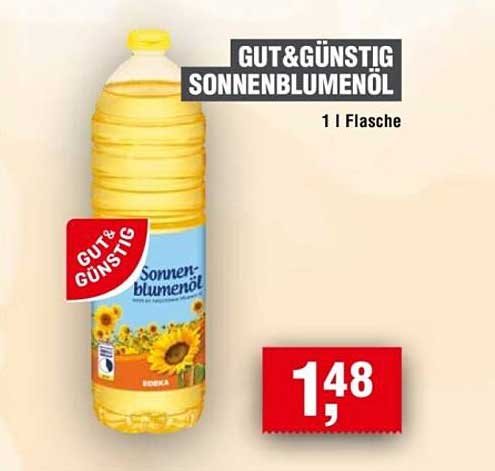 GUT&GENÜSTIG Sonnenblumenöl 1 l Flasche