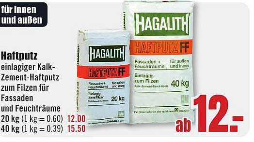 HAGALITH Haftputz einlagiger Kalk-Zement-Haftputz
