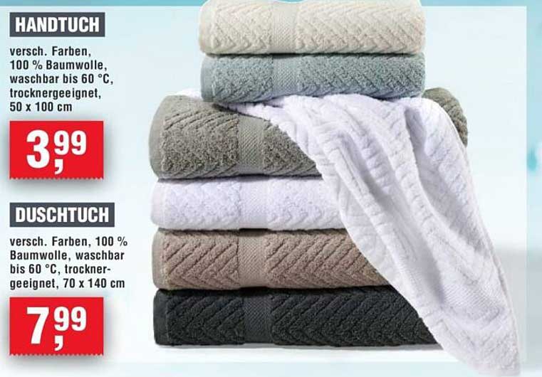 Handtuch und Duschtuch – 100% Baumwolle in verschiedenen Farben