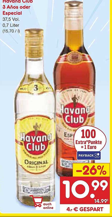 Havana Club 3 Años oder Especial 0,7 Liter
