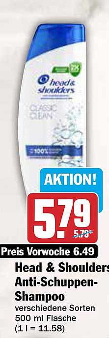 Head & Shoulders Anti-Schuppen-Shampoo 500 ml Flasche