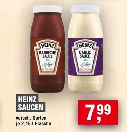 HEINZ SAUCEN - versch. Sorten je 2,15 l Flasche