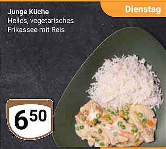 Helles, vegetarisches Frikassee mit Reis