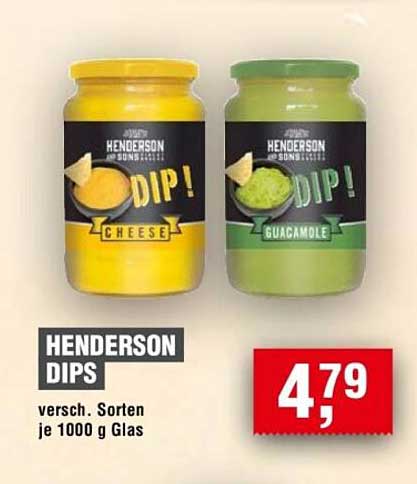 HENDERSON DIPS – verschiedene Sorten je 1000 g Glas