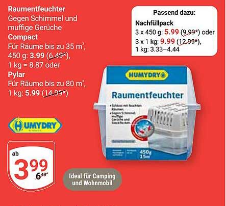 HUMYDRY Raumentfeuchter gegen Schimmel und muffige Gerüche