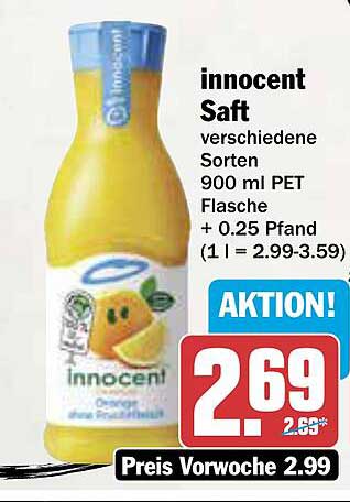 innocent Saft verschiedene Sorten 900 ml PET Flasche