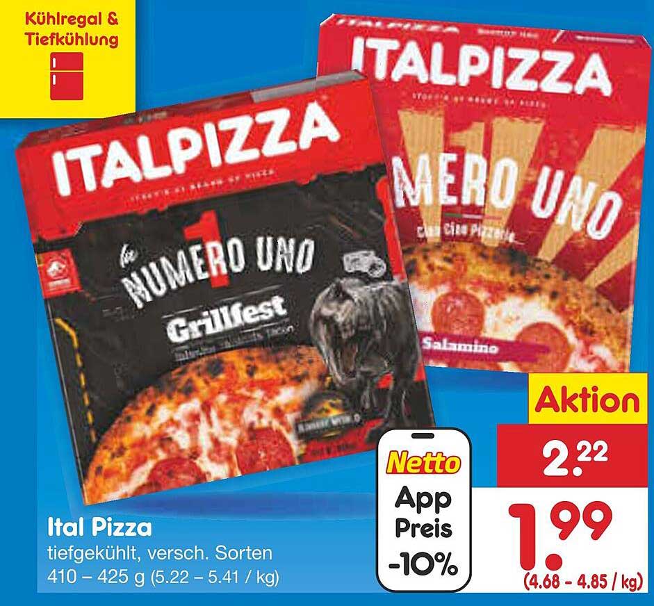 Ital Pizza tiefgekühlt, verschiedene Sorten 410 - 425 g